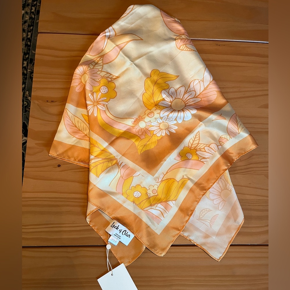 Lack of Color Yellow Retro  Floral Scarf